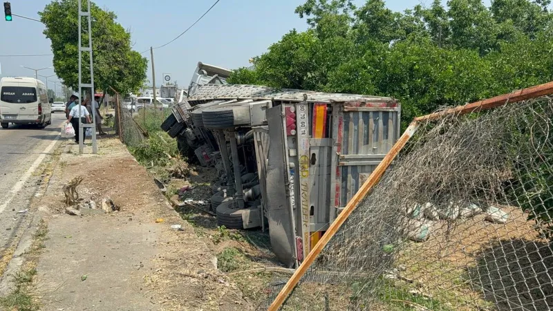 Adana'da Şoke Eden Kaza: Tır Narenciye Bahçesine Uçtu!