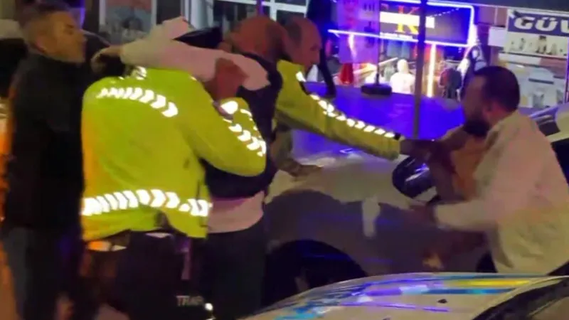 Aksaray'da Alkollü Sürücüden Polise Şok Saldırı!